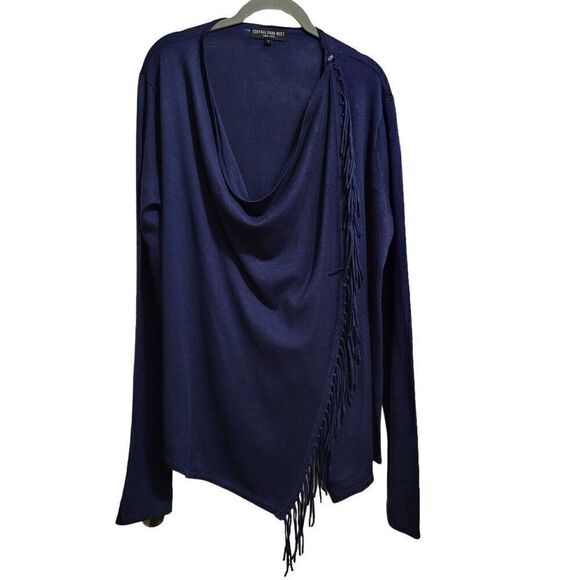 Central Park West Sweaters - Central Park West Convertible Fringe Cardigan  Sz lg